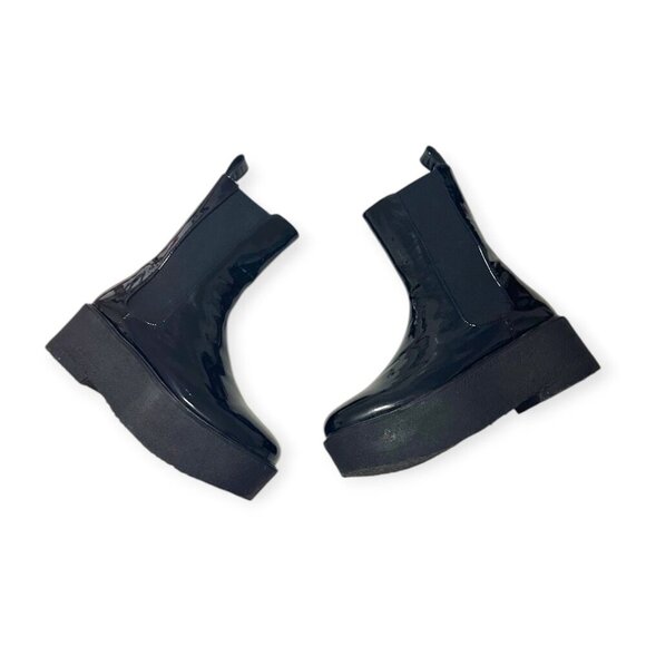 Staud Palamino Black Patent Leather Platform Chelsea Boots, Size 40 EU, New - Picture 12 of 16